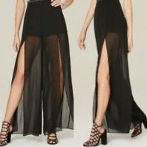 Bebe strapless jumpsuit- black/sheer